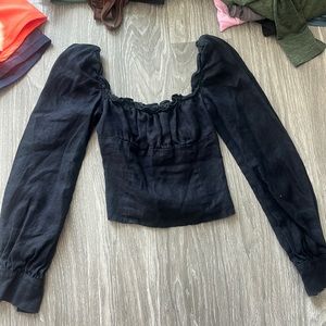 reformation black blouse
